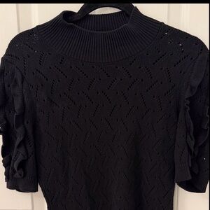 White House Black Market Black Knit Top
